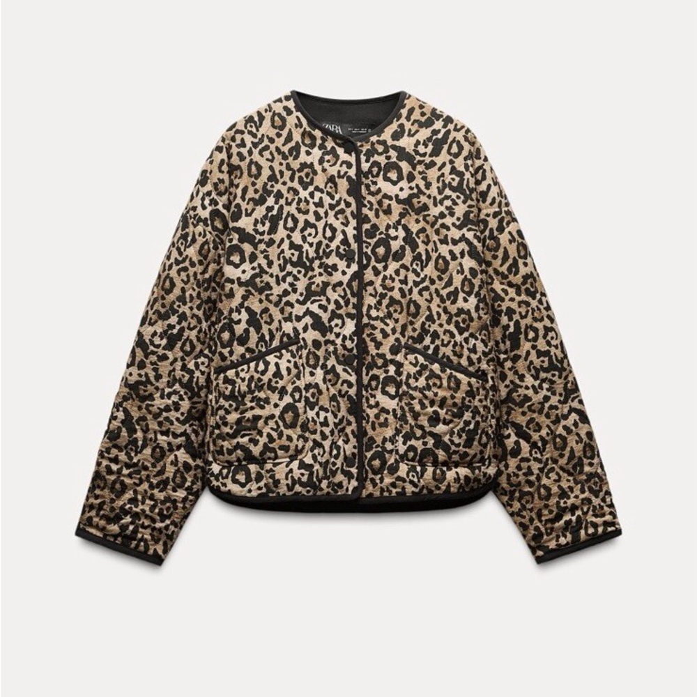 Zara Leopard Quilted Jacket
